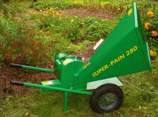 SUPER-PAIN 280 chipper with 4hp mono-phase electric motor