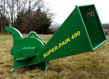 Broyeur déchiqueteur SUPER-PAIN 450 sur tracteur sans goulotte d'évacuation